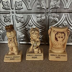 Vintage 1970 Paula “World’s Greatest” Figurine Set – Dad, Mom & Wife